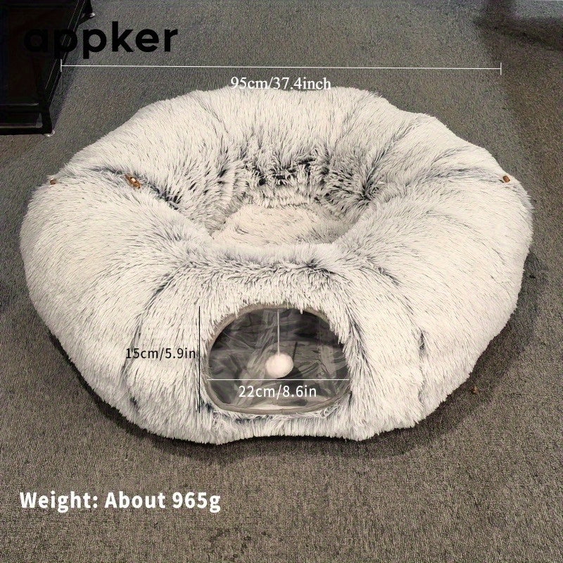 Plush-Mat 2-in-1 Cat Tunnel Bed & Play Mat – product view 2