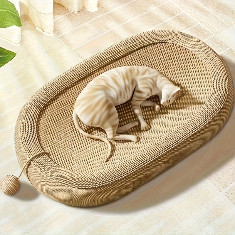 Extra-Large Sisal Oval Cat Scratching Board – product view 1