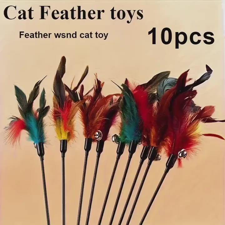 Purrfetti Interactive Feather Wand Set